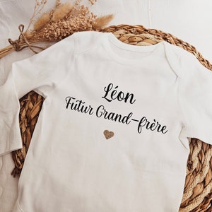 Body personnalisé tee-shirt personnalisé tee shirt famille bébé enfant grand frère grande sœur votre texte / nounou image 3