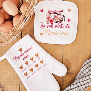 Personalized kitchen glove and potholder - grandma mom gift grandmothers day mothers day - nanny sister gift