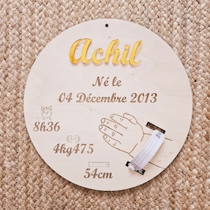 Plaque de naissance pour bracelet | cadeau de naissance | carte bienvenue bébé | naissance | plaque bois | personnalisé jumeaux jumelles