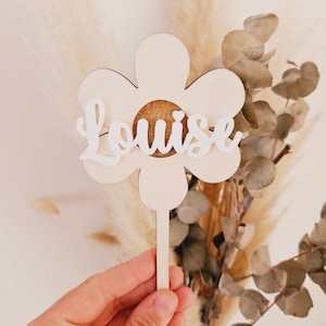 Cake topper personalized first name / birthday baptism wedding communion decoration / daisy daisy cake decoration