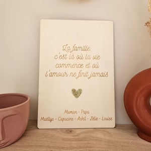 Poster / frame / plaque / family love quote interior decoration gift married wedding Valentine's Day couple heart personalized