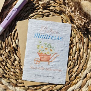 Carte à planter / carte à semer Maîtresse atsem nounou maître professeur cadeau maitresse image 3