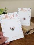 Pin - personalized card - THANK YOU - end of school year gift heart or flower - teacher atsem nanny - personalized gift product logo