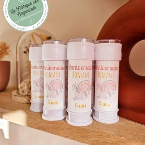 LOT of 6 Tubes or labels for personalized soap bubble tubes Wedding Baptism Birthday Communion Pacs Baby shower image 2