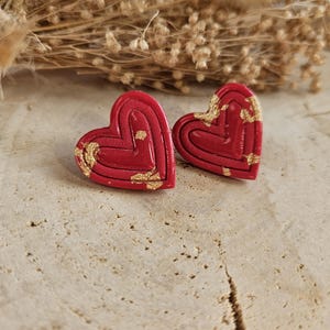 Pin's coeur ROUGE LOVE GOLD fête maman mamie papa papi .. cadeau personnalisé - cœur