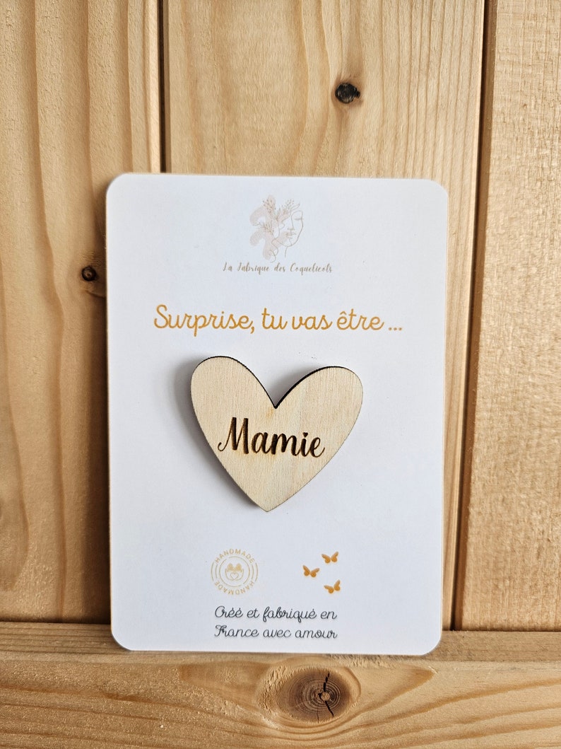 Pins ou broche Marraine parrain témoin mamie papy futur papa annonce tatie tonton grand frère grande soeur grossesse MAMIE