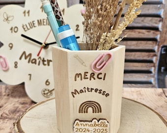 Personalized wooden pencil holder / gift for teacher, nanny, atsem, aeh, avs, atsem, master