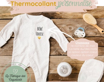 Thermocollant personnalisé | prénom Body tee-shirt EVJF/EVG /vêtement enfant /rentrée des classes bébé enfant grand frère grande sœur