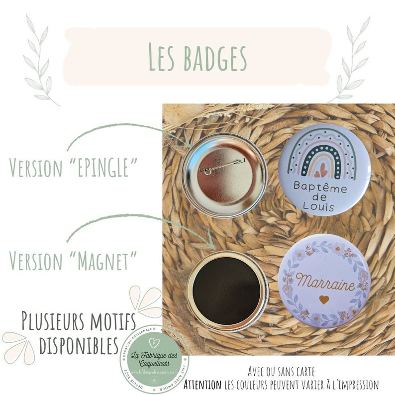 Badge personnalisé / métier EVJF EVG mariage baptême parrain marraine cadeau invité témoin mariage image 3