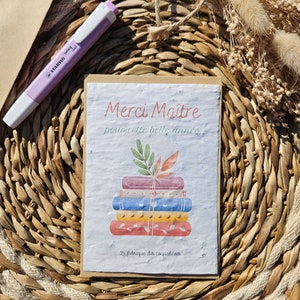 Carte à planter / carte à semer Maîtresse atsem nounou maître professeur cadeau maitresse image 6