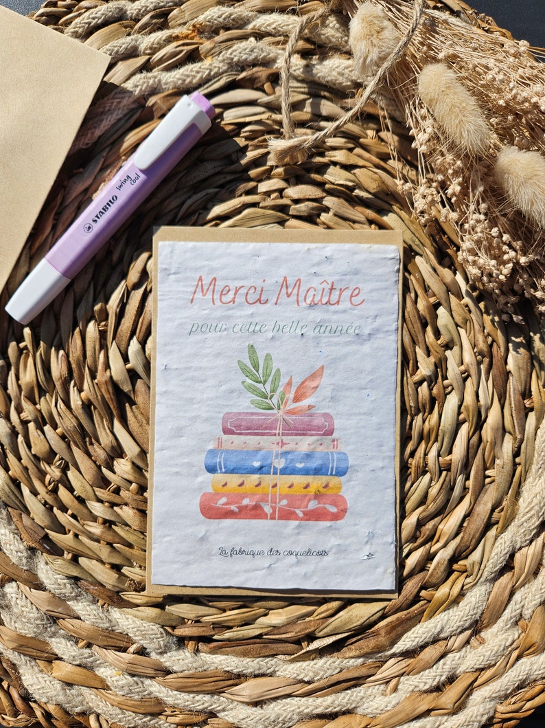 Carte à planter / carte à semer Maîtresse atsem nounou maître professeur cadeau maitresse image 6