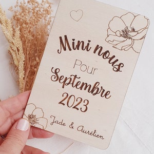 Carte annonce grossesse en bois | annonce grossesse annonce bébé parrain marraine papy mamie