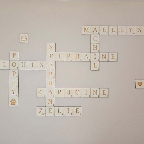 Wooden scrabble letter / xxl / giant / personalized home decoration / original decoration / family / first name / love / love