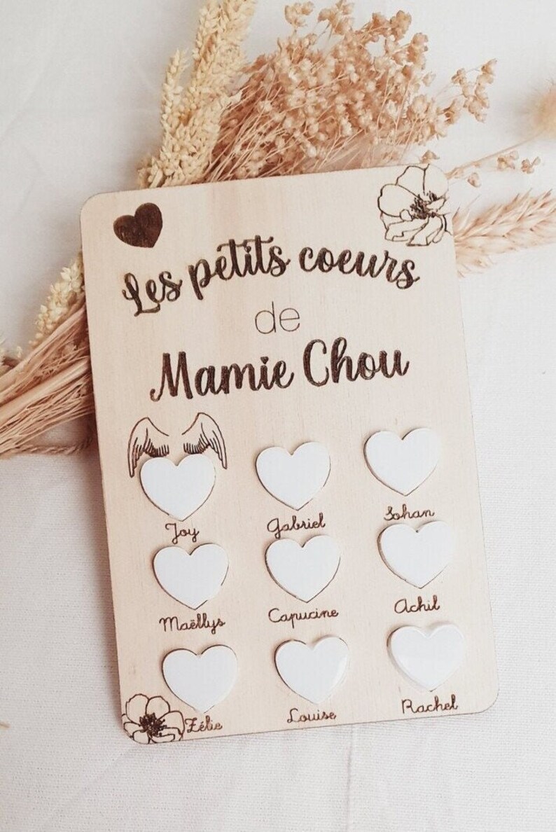Carte bois mamie / cadeau fête des grands mère / petits enfants / fête des grands mère cadeau personnalisé / cadeau maman / fête des mères image 5