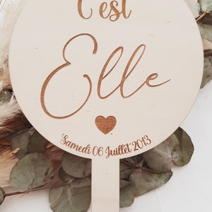 Pancarte Elle & Lui jeu de mariage, jeu de couple animation de mariage jeu des mariés personnalisé N3 COEUR AV PERSO