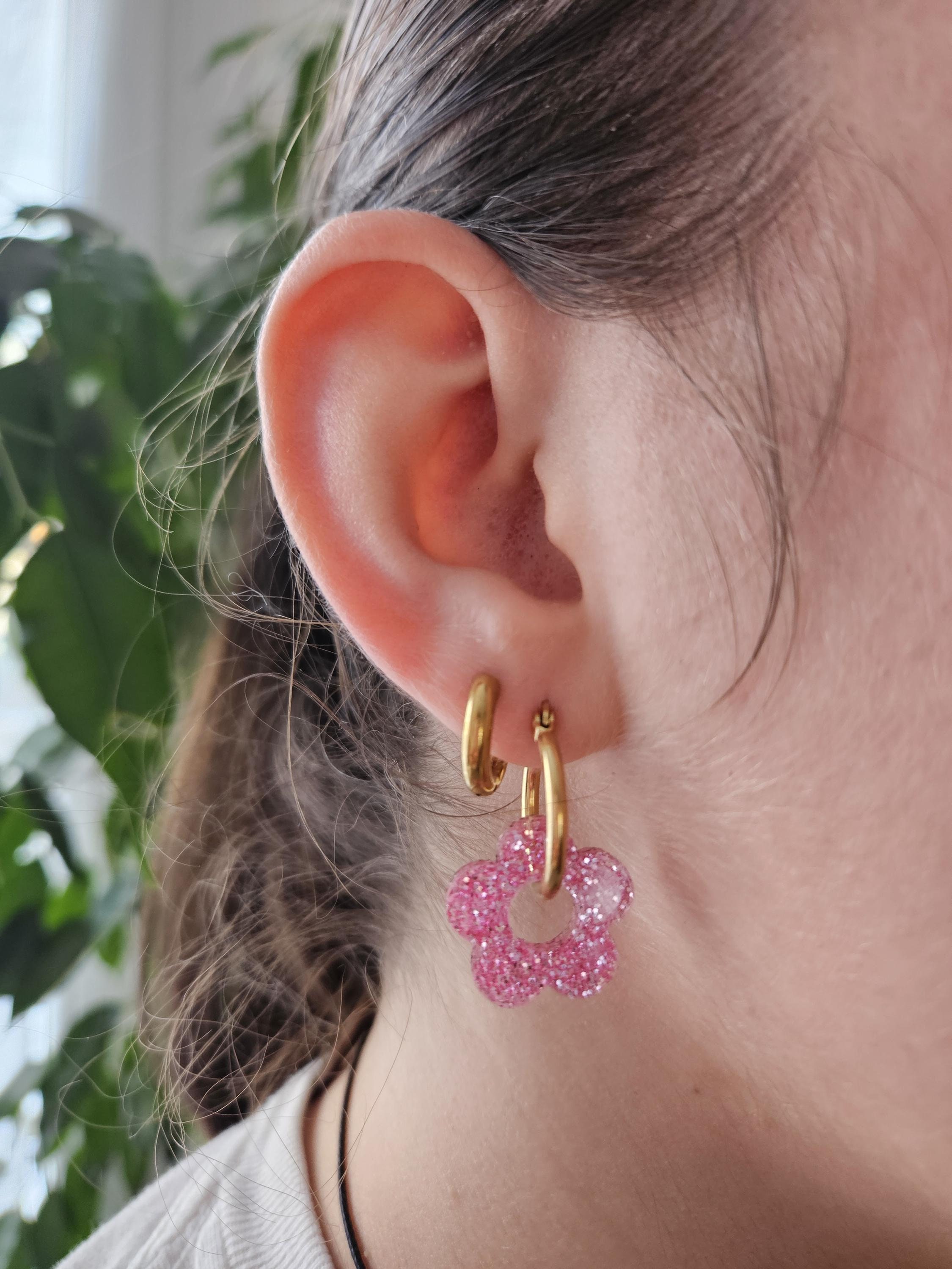 Boucles D'oreilles Clips En Forme De Roses, Porcelaine Verte - Alliage, Neuf Sans Emballage - Idée Cadeau Mignon