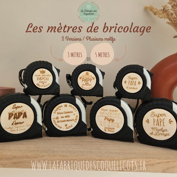 Medidor DIY personalizado en color blanco y negro | papá abuelo día del padre abuelo | regalo personalizado