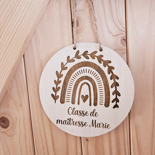 Plaque porte maitresse ou maitre | professeur | cadeau école maternelle collège