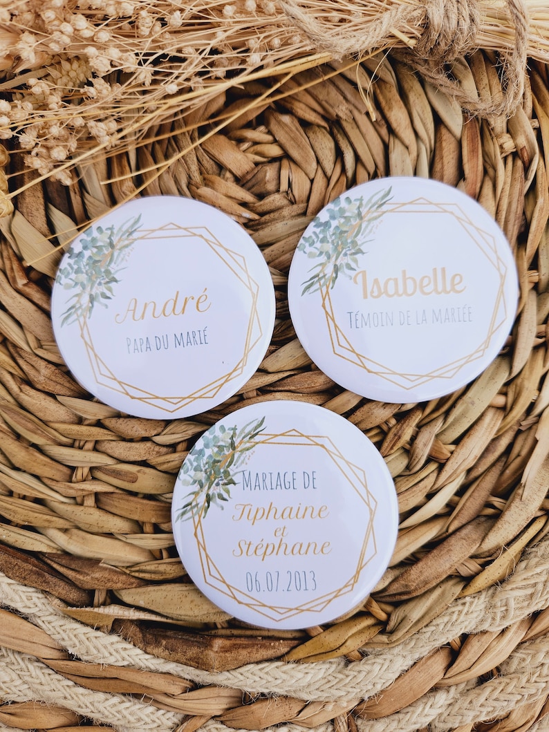 Personalized badge / EVJF EVG wedding baptism godfather godmother guest gift wedding witness image 7