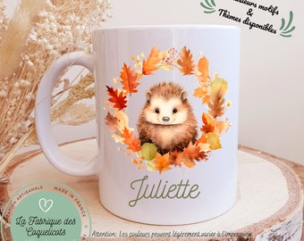 Mug céramique | tasse personnalisée | tasse enfant | mug enfant | cadeau anniversaire | mug personnalisé | hérisson