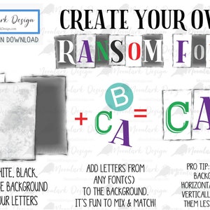 Make your own, Ransom Font, Ransom Letters, Burn book letters, box letters, ink letters, Newspaper clipping, commercial use, digital downloa