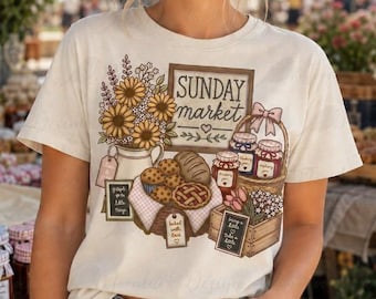 Sunday Market PNG, Farmers Market, Vintage Market, Jam, baked goods, pastries, produce design, Sunday Swap, shirt design, digital download