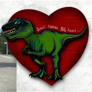 Small Hands, Big Heart, Dinosaur Valentine, TRex Valentine, Dinosaur heart png, funny boy valentine, valentine for boys, digital download