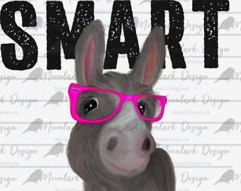 Smart Ass PNG, Donkey PNG, Jackass PNG, Farm png, Smart Donkey Sublimation, png for sublimation, illustration for sublimation, watercolor
