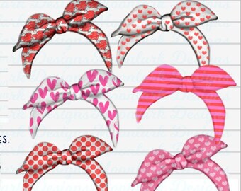 Valentines Bandannas, PNG für Sublimation, Messy Bun Clip Art, Mom Bun, Stirnband Clipart, Haarschleife, Herz Bandana PNG, Momlife Valentine