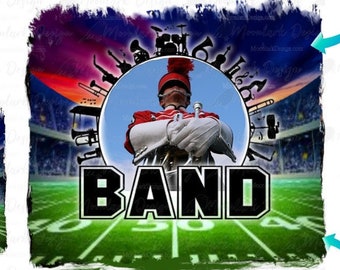 Band PNG, custom photo, band photo template, PNG sublimation, field background, Football Field, Marching Band, commercial use, band mom