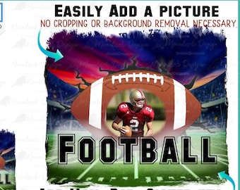 Football PNG, custom photo,  football photo template, PNG for sublimation, field background, Printable football, Commercial Use,