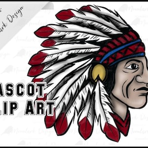 Indian PNG, Indian Mascot, Preppy Mascot, Chiefs Mascot, School Spirit, Braves Mascot, School pride, retro png, PNG for sublimation