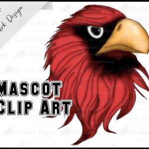 cardinal Mascot, cardinal Clip Art, School Pride, School Spirit, cardinal PNG, Cartoon cardinal , PNG sublimation, Commercial Use, preppy