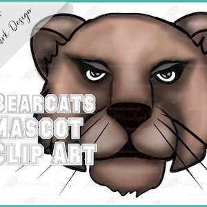 Bearcats Mascot, Bearcats Clip Art, School Pride, School Spirit, Bearcats PNG, Cartoon Bearcat, PNG for sublimation, Commercial Use