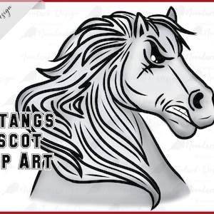 Mustangs clip art, school spirit, team mascot, Mustang logo, hand drawn, PNG for sublimation, school mascot, school pride, go Mustangs