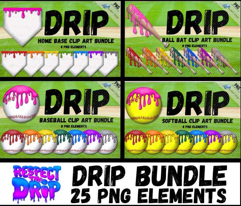 Sports Drip Clip Art, Basketball Drip, Football Drip, Softball Drip ...