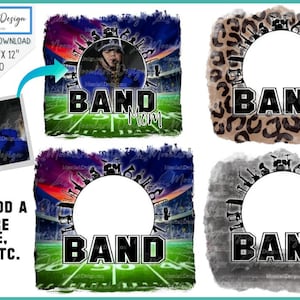 Band PNG, custom photo, band photo template, PNG sublimation, Leopard background, Football Field, Marching Band, commercial use, band mom