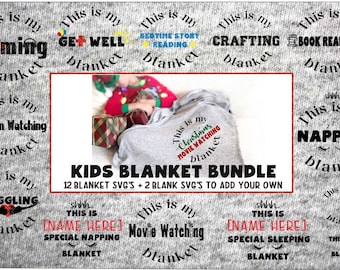Kids Blanket Cut File Bundle, Christmas Movie Watching, Gaming blanket, Get Well Blanket, napping blanket, reading blanket, cartoon watching