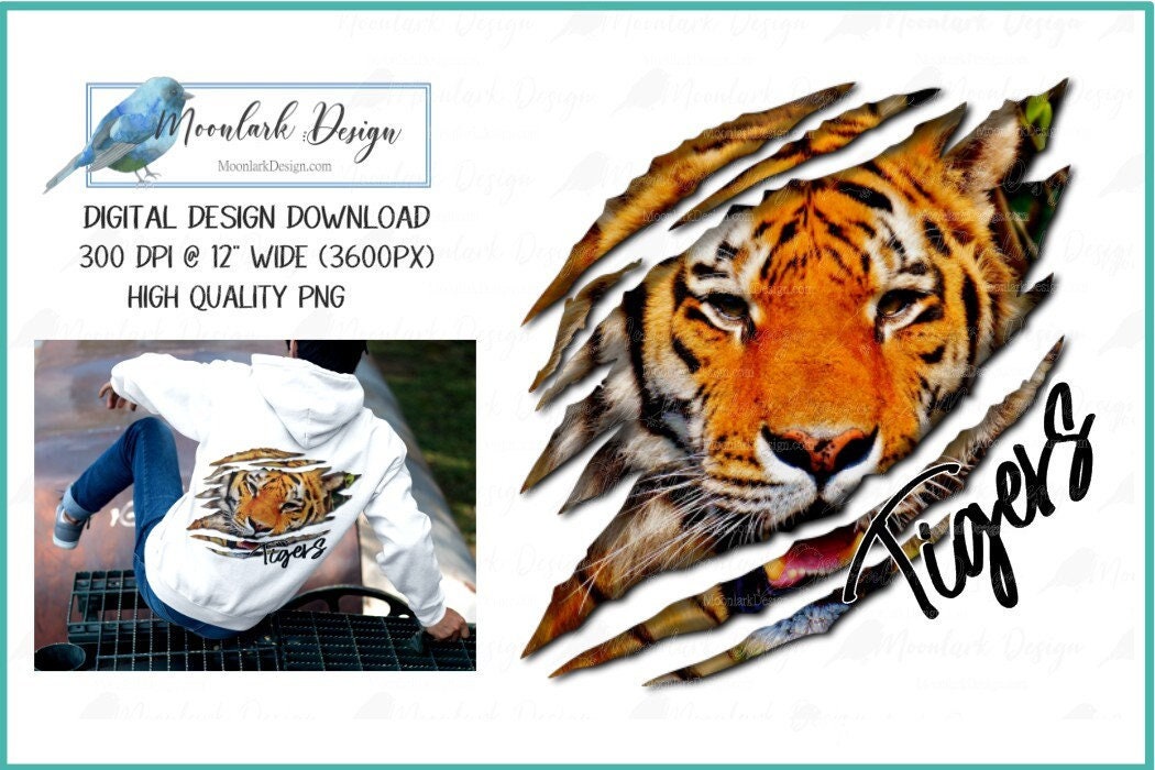 Tigers School Spirit Team Mascot Tiger Claw Marks Tear - Etsy