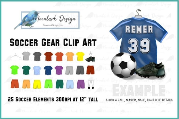 Soccer Clip Art, Soccer Jersey, Soccer shorts, Soccer cleats, jersey on hanger, PNG for sublimation, Soccer mom, Team Colors, Build your own