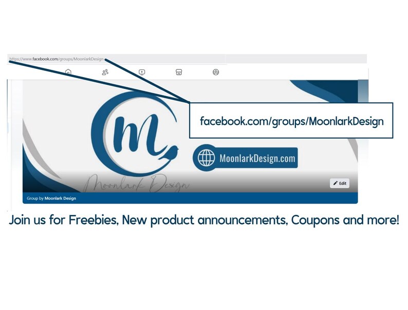 Peut inclure: Une banni&egrave;re num&eacute;rique pour Moonlark Design avec un sch&eacute;ma de couleurs bleu et blanc. Le graphique comprend un logo circulaire avec une lettre m stylis&eacute;e et une silhouette d'oiseau, le texte MoonlarkDesign.com et une bulle avec l'URL facebook.com/groups/MoonlarkDesign.