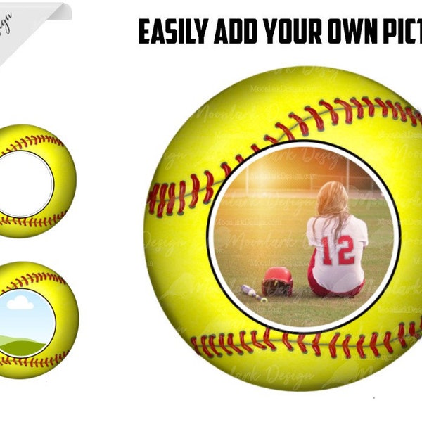 Softball Picture Frame PNG, Add your own picture, Softball Template, Custom Softball Picture, Softball PNG, Photo template, Team Photo