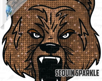 Sequin Bear Mascot, school spirit, sequin mascot, bling mascot, glitter mascot, school mascot, school pride, go Bears, sequin bruin, bear