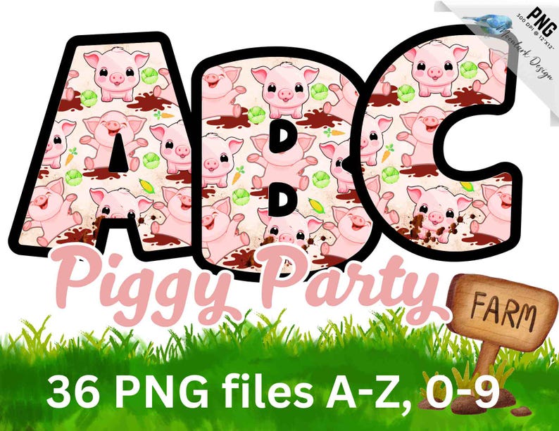 Barnyard Alphabet, Numbers, Doodle Letters, Commercial Use, Farm Animal ...
