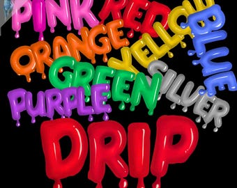 Drip Alphabet, Doodle Letters, commercial use, Slime Letters, dripping letters, melting alphabet, drip png, respect the drip, team colors