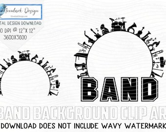 Band Circle Clip Art, PNG for sublimation, Commercial Use