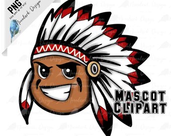 Indian PNG, Indian Mascot, Preppy Mascot, Chiefs Mascot, School Spirit, Braves Mascot, School pride, retro png, PNG for sublimation