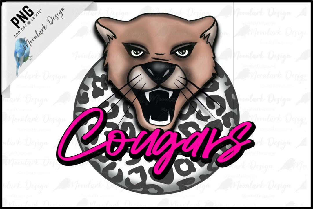 Cougars PNG, School Spirit, Team Mascot, Leopard Background, Pink Words ...