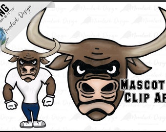 Longhorn PNG, Longhorn Mascot, Preppy Mascot, Football Mascot, School Spirit, School pride, retro png, Steer Mascot, Go Longhorns, go steer