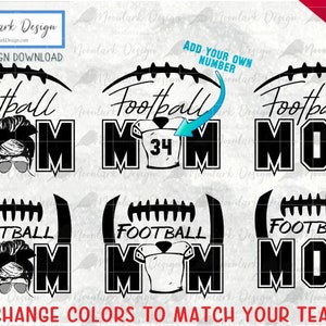 Football Mom SVG, Football jersey svg, football laces cut file, football mom life, football mom cut file, editable svg, team colors svg,